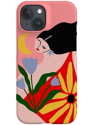 Women & Moon Phone Case (Pink)