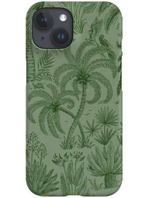 Palms Toile Jungle By Rebecca Elfast Phone Case (Green)
